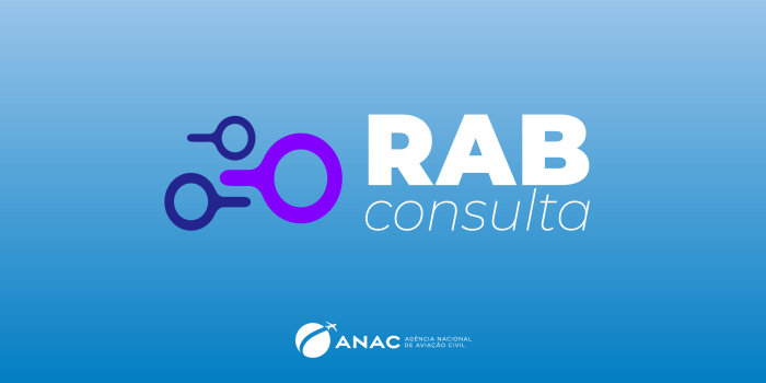 Você já soube da novidade? A consulta ao Registro Aeronáutico Brasileiro (RAB) pode ser feita por um aplicativo em dispositivos móveis, o que permite acesso mais rápido para a consulta dos registros de aeronaves. O acesso a essas informações é instantâneo