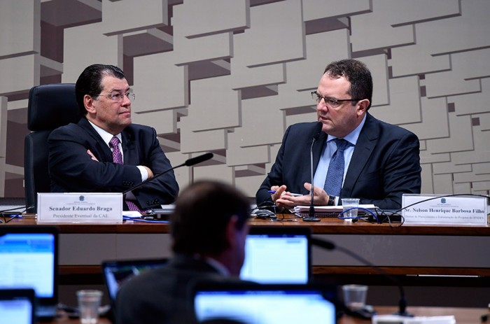 Eduardo Braga conduziu o debate com Nelson Barbosa - Edilson Rodrigues/Agência Senado
