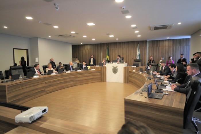 Deputados que compõem a Comissão reuniram-se no início da tarde desta terça-feira (9), no Auditório Legislativo. / Créditos: Valdir Amaral/Alep