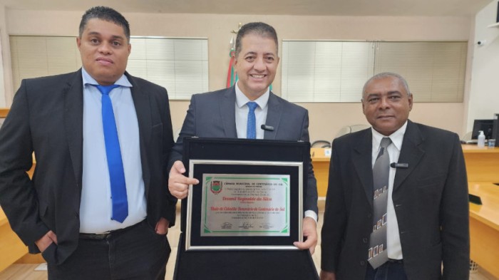 É uma honra receber uma honraria como esta, especialmente por um município que nós prezamos tanto e procuramos atender suas demandas. Muito obrigado”, agradeceu o deputado. / Créditos: Divulgação