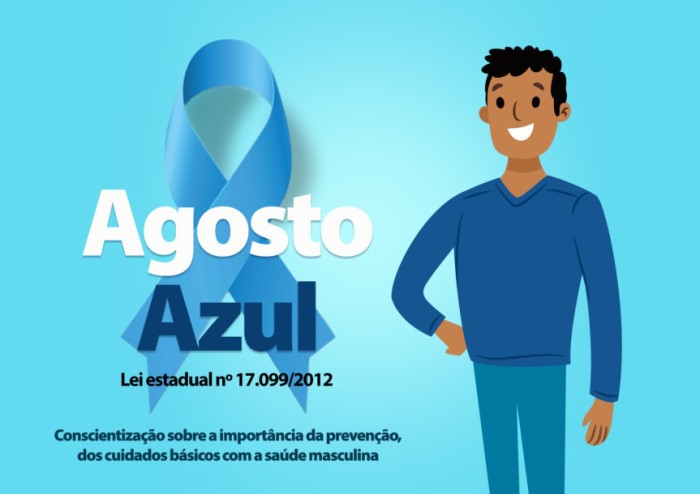 Durante todo mês de agosto o Poder Público, em parceria com a iniciativa privada e com entidades civis, realizará campanhas de esclarecimentos, exames e outras ações educativas e preventivas visando à saúde do homem, priorizando a cardiologia, urologia (c