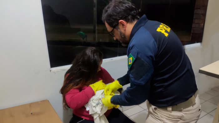 O fato ocorreu na madrugada de 13 de agosto último, quando Laís Leocadio Moura, de 29 anos, acompanhada de seus familiares, procuraram auxílio na unidade dos agentes federais em Ibiporã, no trecho da BR-369. / Créditos: Divulgação/PRF
