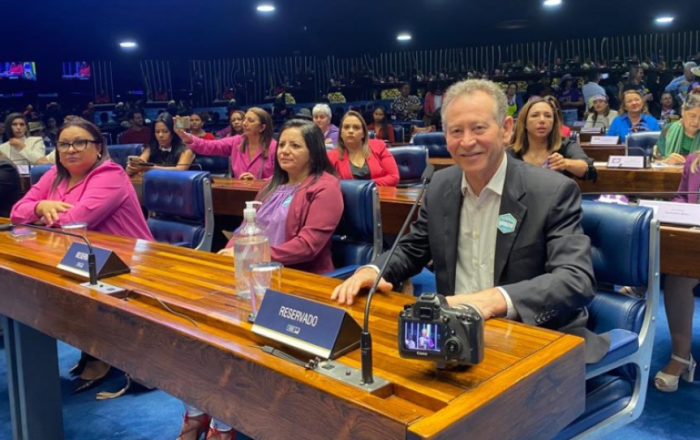 Deputado Professor Lemos na sessão solene em homenagem à Marcha das Margaridas, no Senado Federal. / Créditos: Divulgação