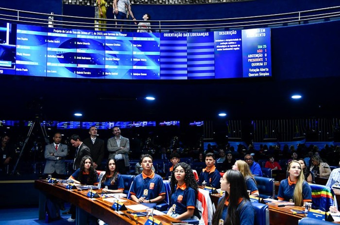 Edição de 2023 do Programa Jovem Senador terminou nesta sexta, com três propostas aprovadas - Foto: Geraldo Magela/Agência Senado