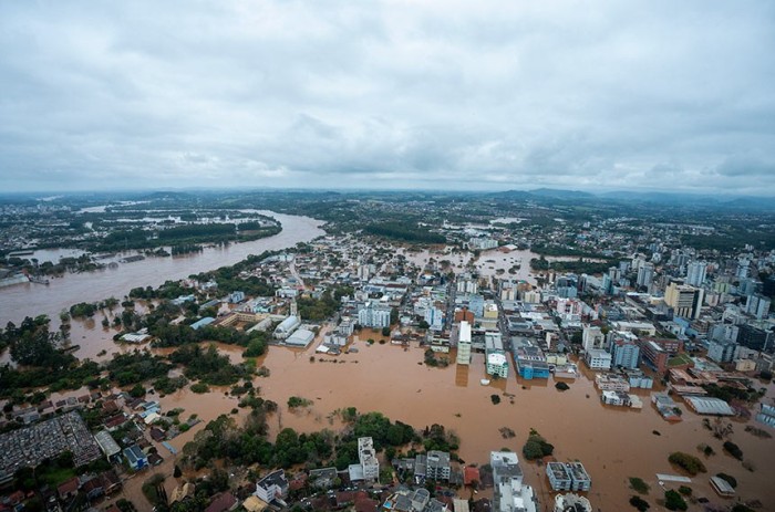 Vista de Lajeado, no Rio Grande do Sul, uma das cidades atingidas por ciclone extratropical esta semana - Foto: Mauricio Tonetto/Gov. do Rio Grande do Sul