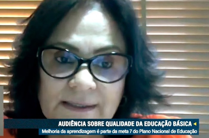 Damares Alves coordenou a audiência pública, que foi requerida por ela e teve caráter virtual - Foto: Reprodução/Tv Senado